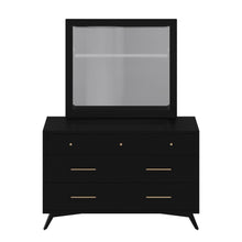 Load image into Gallery viewer, Mid-century modern black 7 drawer dresser