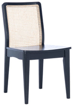 Load image into Gallery viewer, Rattan straight dining chair in black and natural, Set of 2