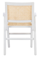 Load image into Gallery viewer, French cane arm chair in white and natural, Set of 2