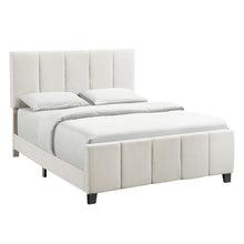 Load image into Gallery viewer, Vertical channeled king bed, ivory