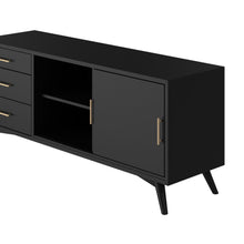 Load image into Gallery viewer, Mid-century modern black large tv stand