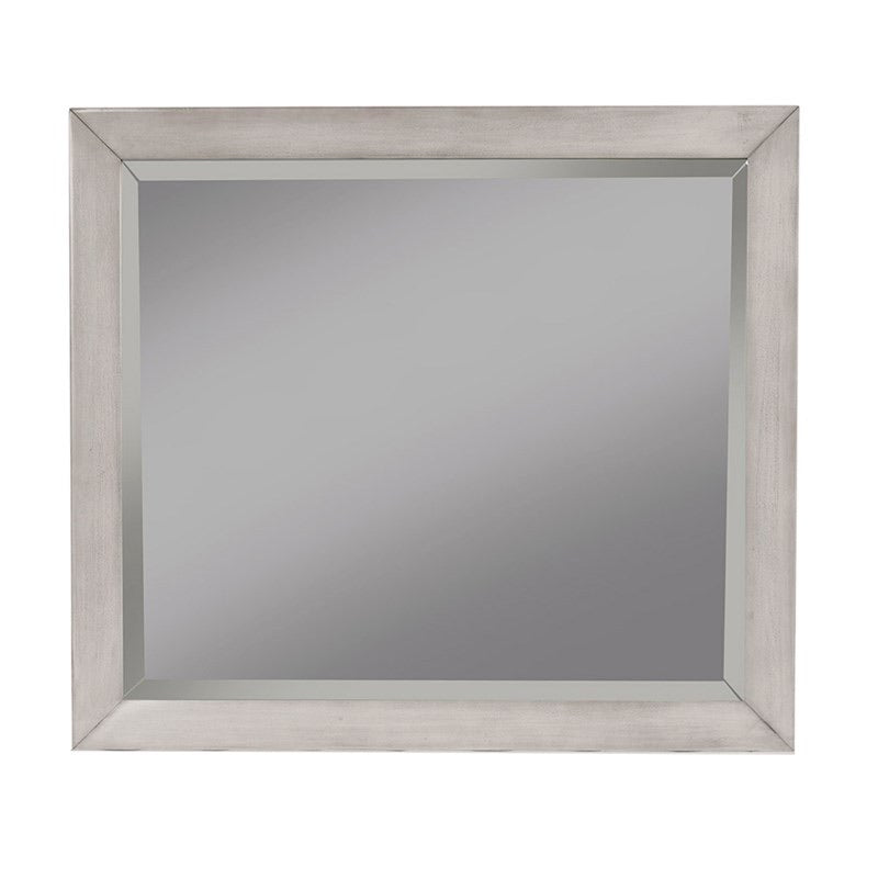 Mid-century modern washed gray mirror