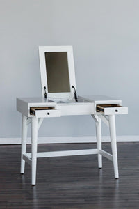 Mid-century modern white vanity