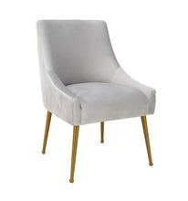 Load image into Gallery viewer, Gray chair with gold handle