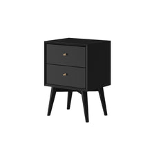 Load image into Gallery viewer, Mid-century modern black nightstand