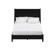 Load image into Gallery viewer, Mid-century modern black standard king bed frame