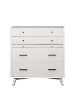 Load image into Gallery viewer, Mid-century modern white 4 drawer chest