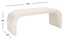 Load image into Gallery viewer, Arched bench in cream velvet fabric