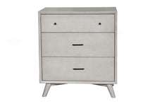 Load image into Gallery viewer, Mid-century modern washed gray 3 drawer chest