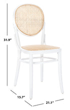 Load image into Gallery viewer, Cane woven round dining chair in white natural, Set of 2