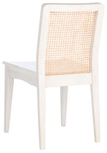 Load image into Gallery viewer, Rattan straight dining chair in white and natural, Set of 2