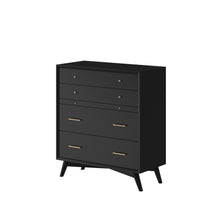 Load image into Gallery viewer, Mid-century modern black 4 drawer chest