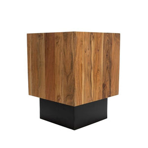 Acacia wood square end table