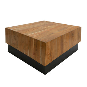 Acacia wood square coffee table