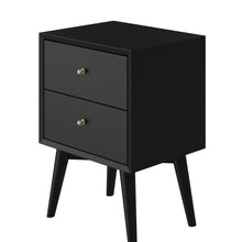 Load image into Gallery viewer, Mid-century modern black nightstand