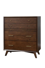 Load image into Gallery viewer, Mid-century modern walnut 4 drawer chest