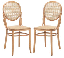 Load image into Gallery viewer, Cane woven round dining chair in natural, Set of 2