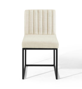 Vertical channel dining chair, beige