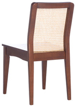 Load image into Gallery viewer, Rattan straight dining chair in walnut and natural, Set of 2