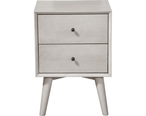 Mid-century modern washed gray nightstand