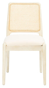 Cane weaving dining chair, white