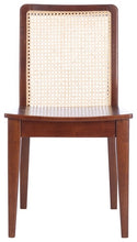 Load image into Gallery viewer, Rattan straight dining chair in walnut and natural, Set of 2