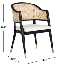 Load image into Gallery viewer, Cane woven sloped armchair in black and natural