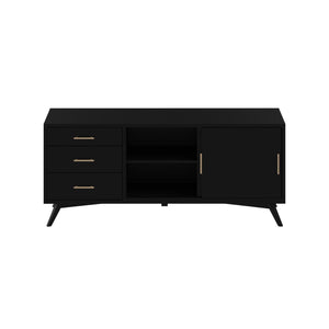 Mid-century modern black large tv stand