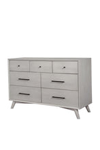 Load image into Gallery viewer, Mid-century modern washed gray 7 drawer dresser