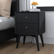 Load image into Gallery viewer, Mid-century modern black nightstand