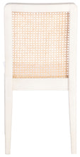 Load image into Gallery viewer, Rattan straight dining chair in white and natural, Set of 2