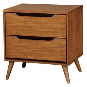 Walnut mid-century nightstand