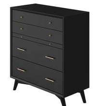 Load image into Gallery viewer, Mid-century modern black 4 drawer chest