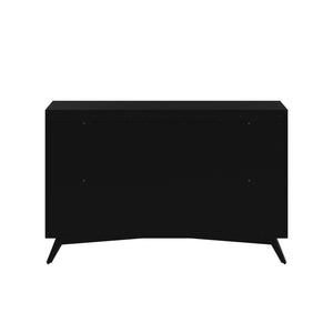 Mid-century modern black 7 drawer dresser