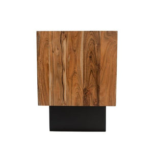 Acacia wood square end table