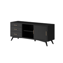 Load image into Gallery viewer, Mid-century modern black large tv stand