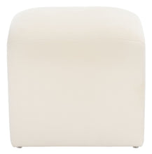 Load image into Gallery viewer, Arched ottoman stool in cream velvet fabric