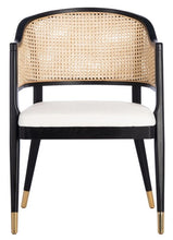 Load image into Gallery viewer, Cane woven sloped armchair in black and natural