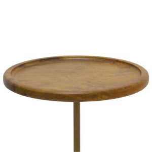 Teak & marble side table