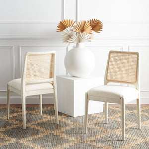 Cane weaving dining chair, white