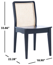 Load image into Gallery viewer, Rattan straight dining chair in black and natural, Set of 2