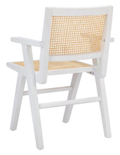 Load image into Gallery viewer, French cane arm chair in white and natural, Set of 2