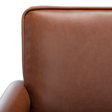 Load image into Gallery viewer, Mid century upholstered arm chair in cognac leatherette