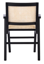 Load image into Gallery viewer, French cane arm chair in black and natural, Set of 2