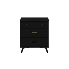 Load image into Gallery viewer, Mid-century modern black 3 drawer chest