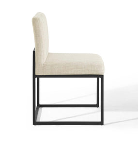 Vertical channel dining chair, beige