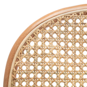 Cane woven round dining chair in natural, Set of 2