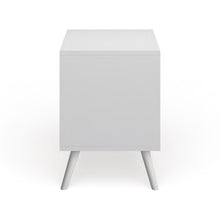 Load image into Gallery viewer, White mid-century nightstand