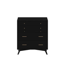 Load image into Gallery viewer, Mid-century modern black 4 drawer chest