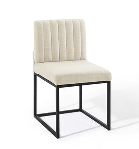 Vertical channel dining chair, beige